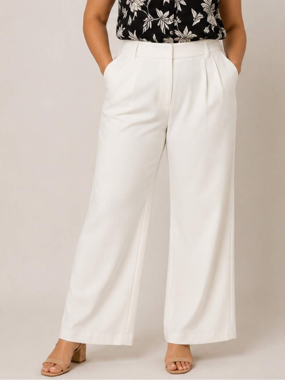 nicole by Nicole Miller Petite Nora Stretch Trouser white 10P NEW A667910